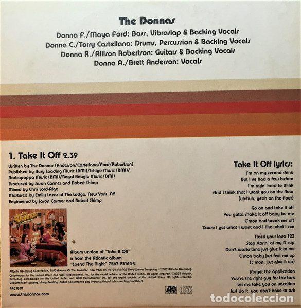 CDs de m&uacute;sica: The Donnas &ndash; Take It Off (CD, Atlantic PR03830) - Foto 4