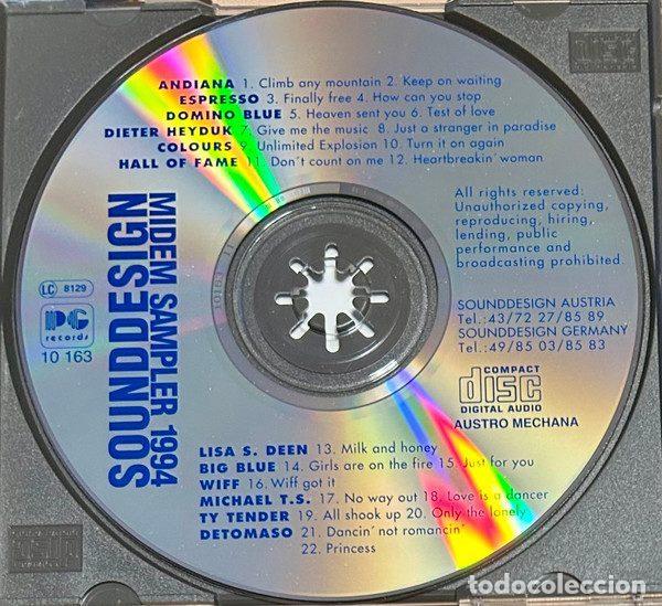 CDs de m&uacute;sica: Various &ndash; Sounddesign Midem Sampler 1994 (CD, PG Records 10163) - Foto 4