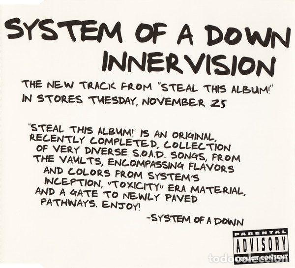 CDs de m&uacute;sica: System Of A Down &ndash; Innervision (CD, American Recordings 0123561000)