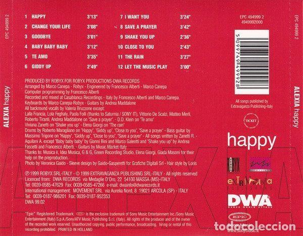 CDs de m&uacute;sica: Alexia &ndash; Happy (CD, Epic EPC 494999 2) - Foto 2