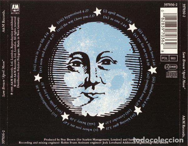 CDs de m&uacute;sica: Sam Brown &ndash; April Moon (CD, A&M Records 397 036-2) - Foto 2