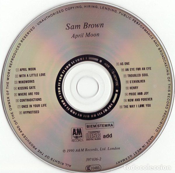 CDs de m&uacute;sica: Sam Brown &ndash; April Moon (CD, A&M Records 397 036-2) - Foto 3