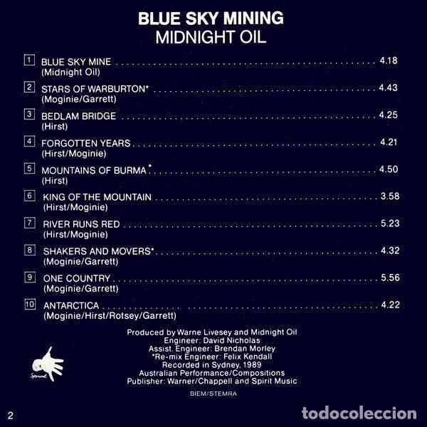 CDs de m&uacute;sica: Midnight Oil &ndash; Blue Sky Mining (CD, CBS 465653 2) - Foto 5