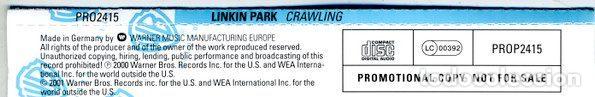 CDs de m&uacute;sica: Linkin Park &ndash; Crawling (CD, Warner Bros. Records PRO2415) - Foto 3
