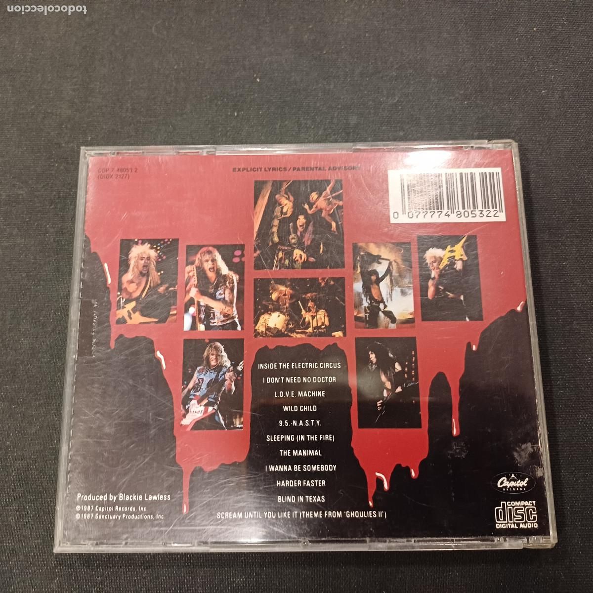 CDs de m&uacute;sica: WASP/LIVE....IN THE RAW/CD METAL. - Foto 2