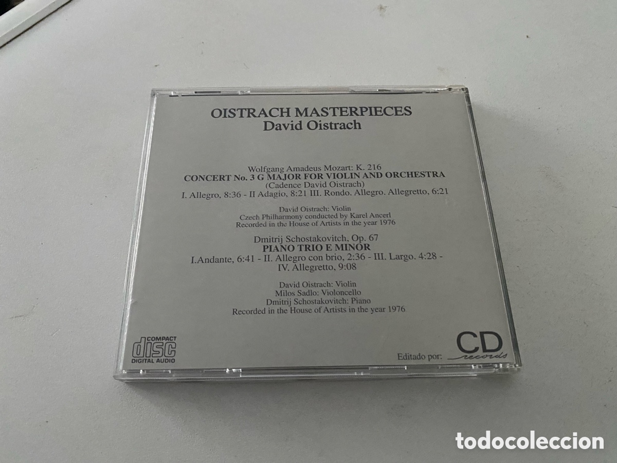CDs de m&uacute;sica: Oistrach Masterpieces David Oistrach Cd - Foto 3