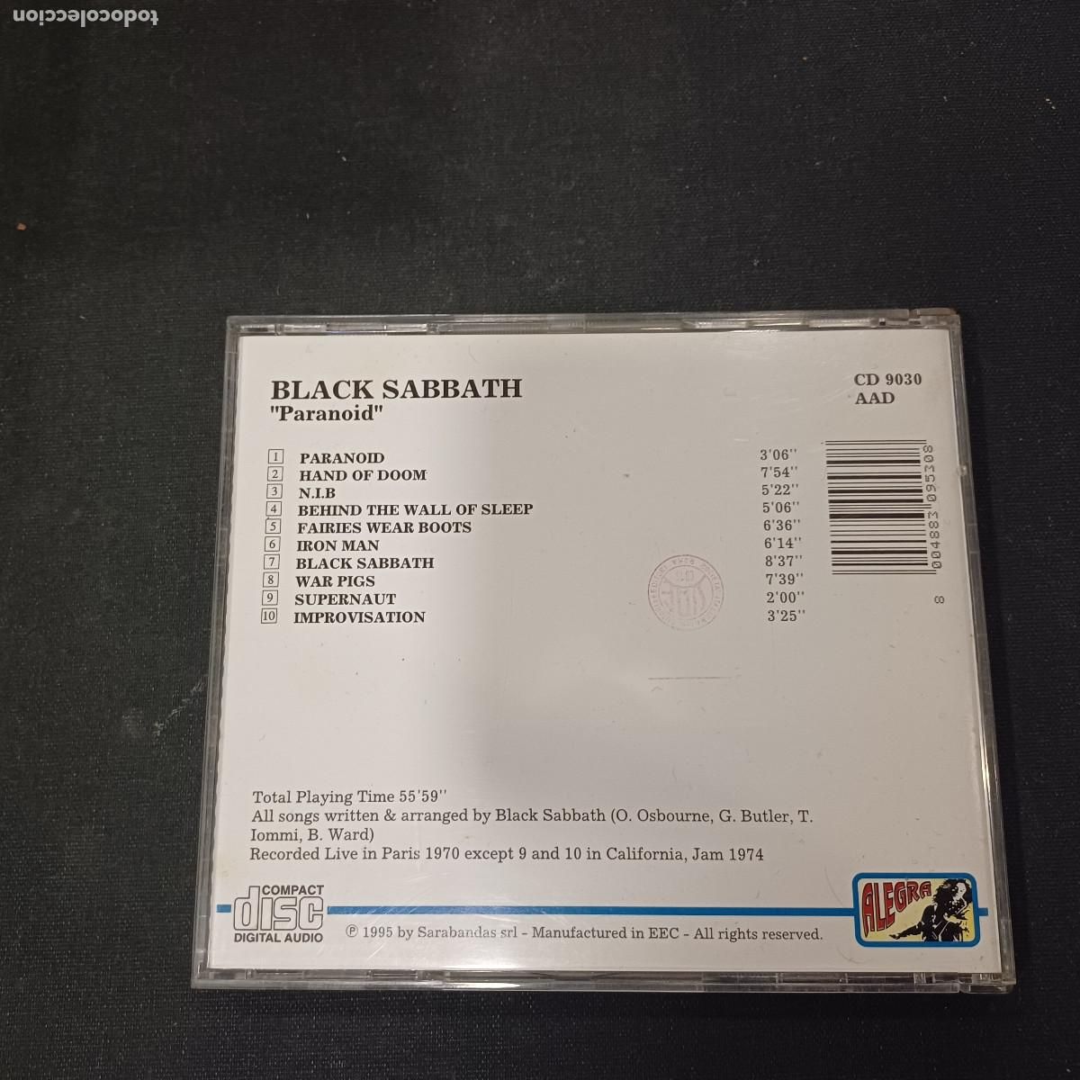 CDs de m&uacute;sica: BLACK SABBATH/PARANOID LIVE/CD METAL. - Foto 3