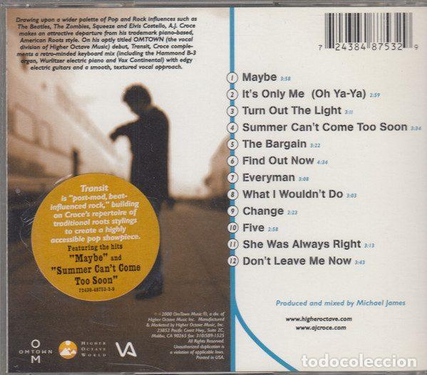 CDs de m&uacute;sica: A.J. Croce &ndash; Transit (CD, Virgin 7243 8487532 9) - Foto 3