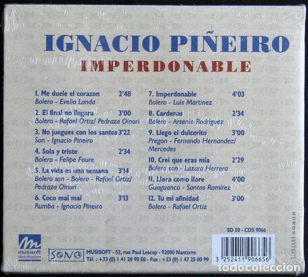 CDs de m&uacute;sica: Ignacio Pi&ntilde;eiro &ndash; Imperdonable (CD, Sono CDS 9066) - Foto 2