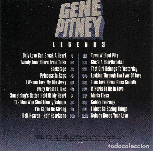 CDs de m&uacute;sica: Gene Pitney &ndash; Legends (CD, Wisepack LECD 078) - Foto 2