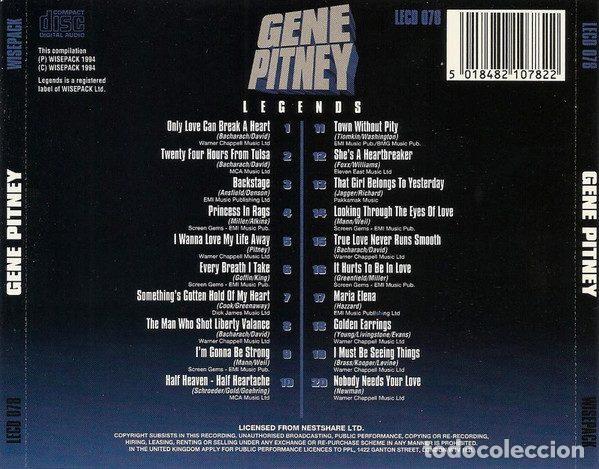 CDs de m&uacute;sica: Gene Pitney &ndash; Legends (CD, Wisepack LECD 078) - Foto 4