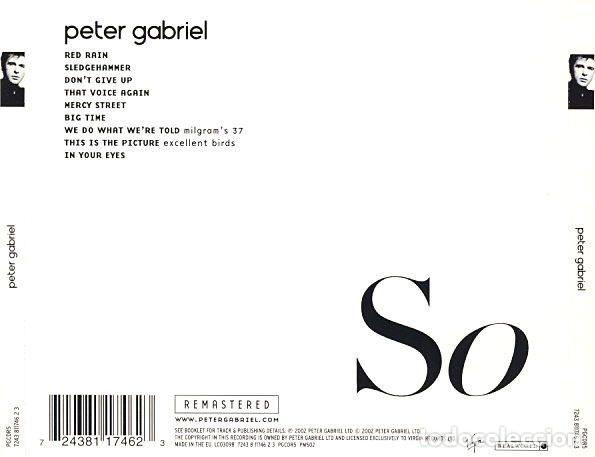 CDs de m&uacute;sica: Peter Gabriel &ndash; So (CD, Real World Records PGCDR5) - Foto 2