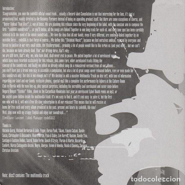 CDs de m&uacute;sica: Various &ndash; Better Undead Than Alive (CD, Code666 code016) - Foto 2