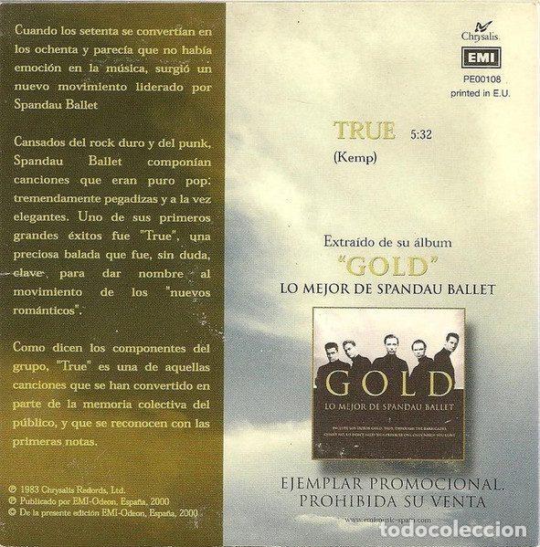 CDs de m&uacute;sica: Spandau Ballet &ndash; True (CD, EMI PE00108) - Foto 2
