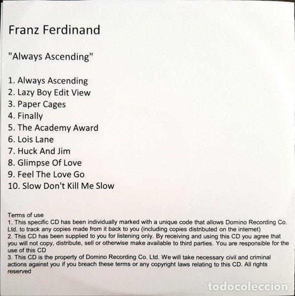 CDs de m&uacute;sica: Franz Ferdinand &ndash; Always Ascending (CDr, Domino none) - Foto 2