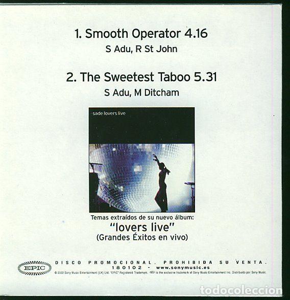 CDs de m&uacute;sica: Sade &ndash; Smooth Operator / The Sweetest Taboo (CD, Epic 180102) - Foto 2