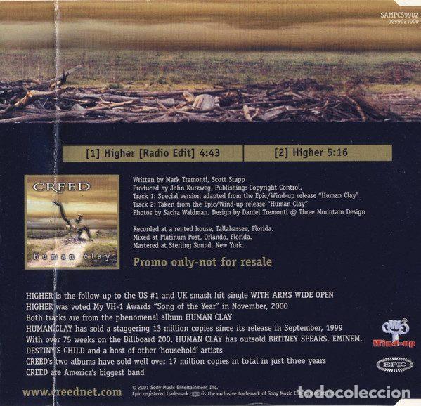CDs de m&uacute;sica: Creed &ndash; Higher (CD, Epic SAMPCS 9902) - Foto 3