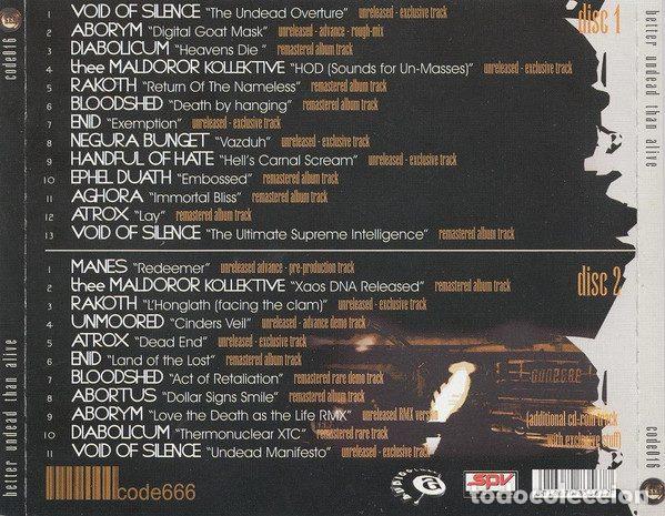 CDs de m&uacute;sica: Various &ndash; Better Undead Than Alive (CD, Code666 code016) - Foto 4