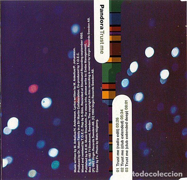 CDs de m&uacute;sica: Pandora &ndash; Trust Me (CD, Virgin PANCD 2) - Foto 2