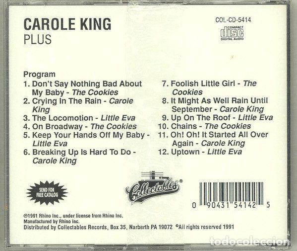 CDs de m&uacute;sica: Carole King &ndash; Plus (CD, Collectables COL-CD-5414) - Foto 2