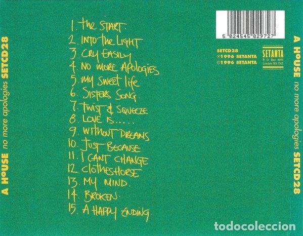 CDs de m&uacute;sica: A House &ndash; No More Apologies (CD, Setanta SETCD28) - Foto 2