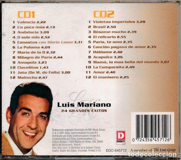 CDs de m&uacute;sica: Luis Mariano &ndash; 24 Grandes Exitos (CD, Disky EDO 645712) - Foto 2