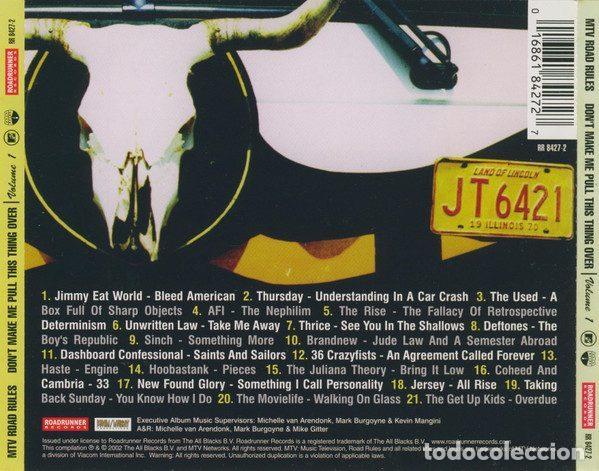 CDs de m&uacute;sica: Various &ndash; MTV Road Rules: Dont Make Me Pull This Thing Over - Volume 1 (CD, Roadrunner Records... - Foto 2