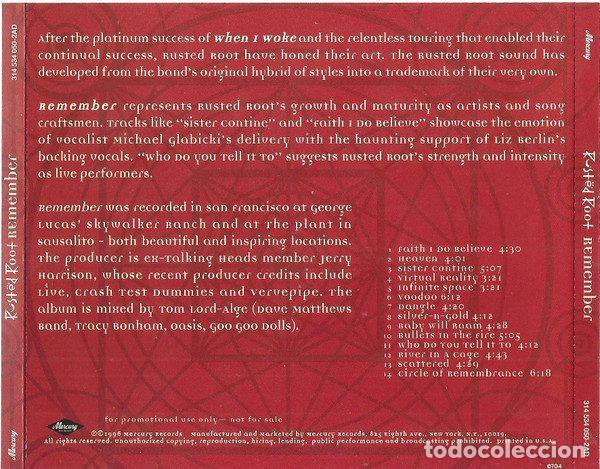 CDs de m&uacute;sica: Rusted Root &ndash; Remember (CD, Mercury 314 534 050-2AD) - Foto 3