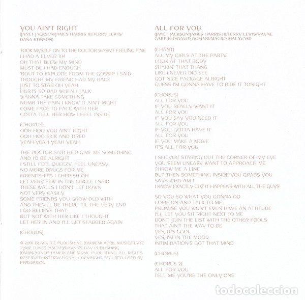 CDs de m&uacute;sica: Janet &ndash; All For You (CD, Virgin CDV2950) - Foto 7