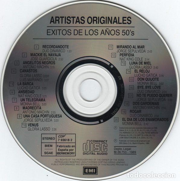 CDs de m&uacute;sica: Various &ndash; Exitos De Los A&ntilde;os 50 (CD, EMI 7 93618 2) - Foto 3