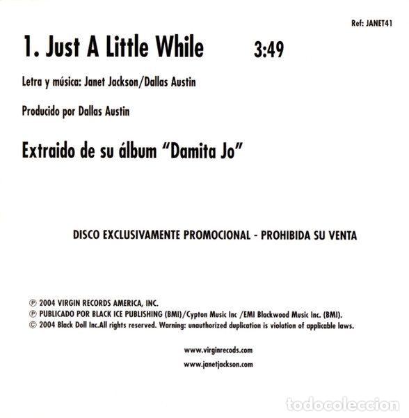CDs de m&uacute;sica: Janet &ndash; Just A Little While (CD, Virgin JANET41) - Foto 2