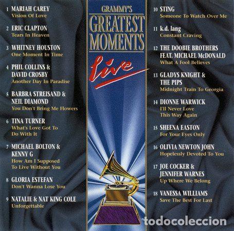CD di Musica: Various &ndash; Grammy's Greatest Moments Live (CD, Atlantic 7567 80608 2)