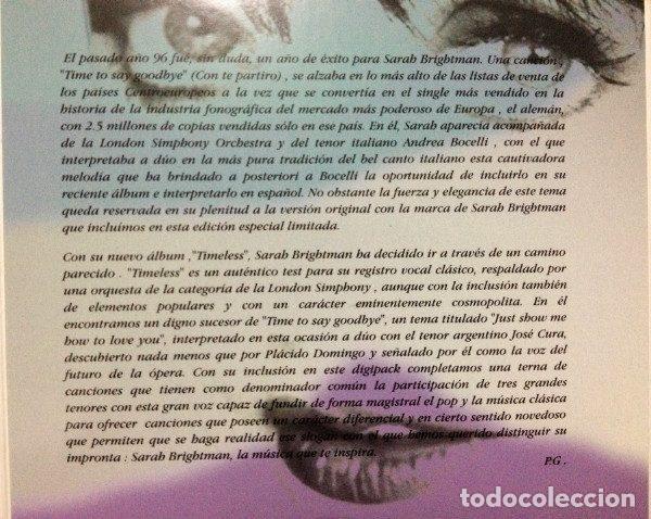 CDs de m&uacute;sica: Sarah Brightman &ndash; Timeless Duets (CD, DRO PRCD 922) - Foto 5