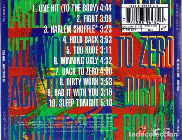 CDs de m&uacute;sica: Rolling Stones &ndash; Dirty Work (CD, Virgin CDV 2743) - Foto 2