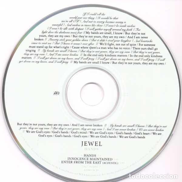 CDs de m&uacute;sica: Jewel &ndash; Hands (CD, Atlantic AT0055CD) - Foto 4
