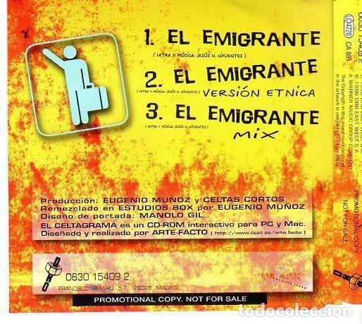 CDs de m&uacute;sica: Celtas Cortos &ndash; El Emigrante (CD, DRO 0630 15409 2) - Foto 2