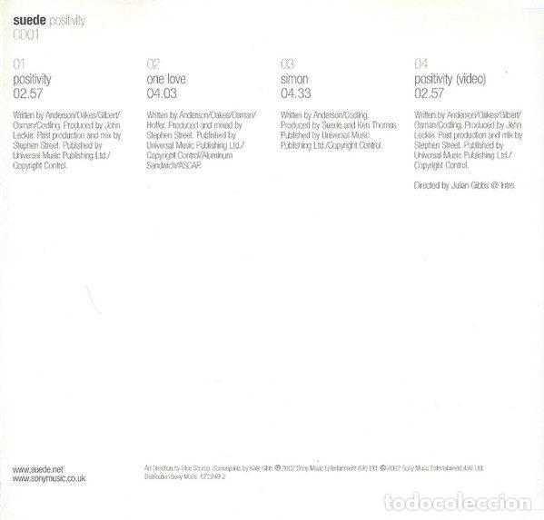 CDs de m&uacute;sica: Suede &ndash; Positivity (CD, Epic 672949 2) - Foto 2
