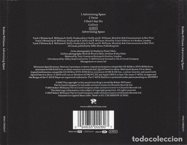 CDs de m&uacute;sica: Robbie Williams &ndash; Advertising Space (CD, Chrysalis CDCHSS5159) - Foto 2