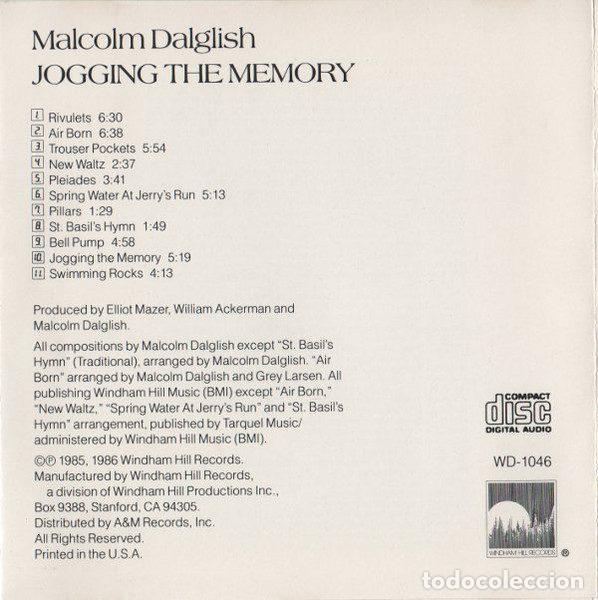 CDs de m&uacute;sica: Malcolm Dalglish &ndash; Jogging The Memory (CD, Windham Hill Records WD-1046) - Foto 6