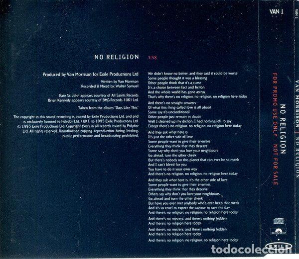 CDs de m&uacute;sica: Van Morrison &ndash; No Religion (CD, Polydor VAN 1) - Foto 2