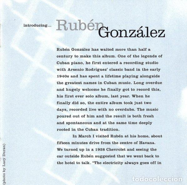 CDs de m&uacute;sica: Rub&eacute;n Gonz&aacute;lez &ndash; Introducing... (CD, World Circuit WCD 049) - Foto 8
