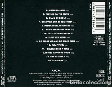 CDs de m&uacute;sica: The Commitments &ndash; The Commitments (Original Motion Picture Soundtrack) (CD, MCA Records MCD 10286) - Foto 2