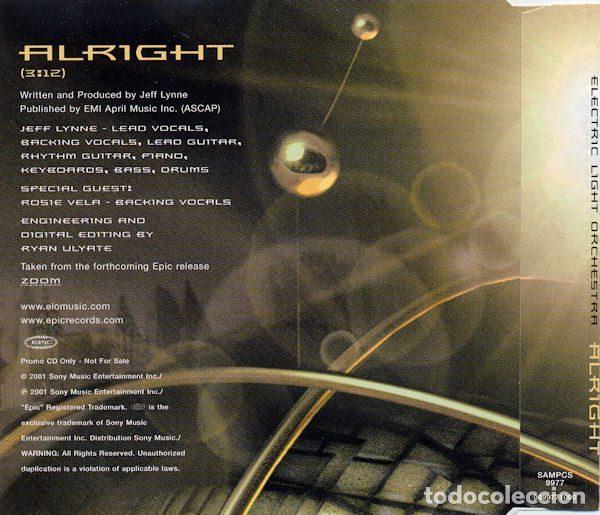 CDs de m&uacute;sica: Electric Light Orchestra &ndash; Alright (CD, Epic SAMPCS9977) - Foto 2