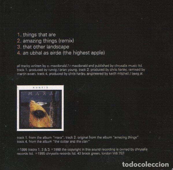 CDs de m&uacute;sica: Runrig &ndash; Things That Are (CD, Chrysalis 7243 8 82539 2 5) - Foto 2