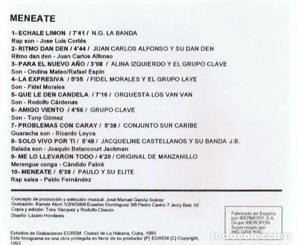 CDs de m&uacute;sica: Various &ndash; Meneate (CD, Egrem CD 0055 00 ESTEREO) - Foto 2