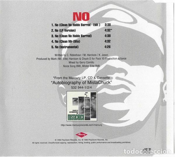 CDs de m&uacute;sica: Chuck D &ndash; No (CD, Mercury 578 653-2) - Foto 2