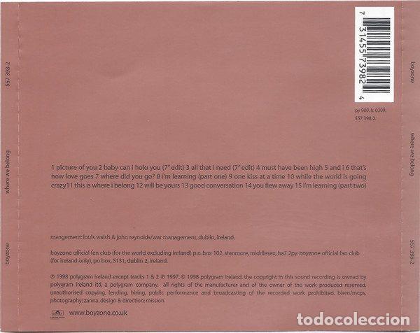 CDs de m&uacute;sica: Boyzone &ndash; Where We Belong (CD, Polydor 557 398-2) - Foto 4