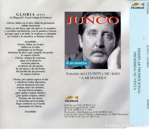 CDs de m&uacute;sica: Junco &ndash; Gloria (CD, Horus CD-53196) - Foto 2