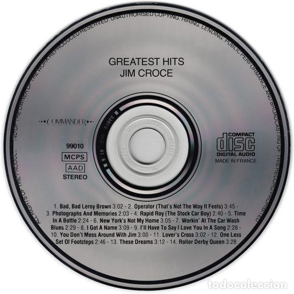 CDs de m&uacute;sica: Jim Croce &ndash; Greatest Hits (CD, Commander CD 99010) - Foto 3