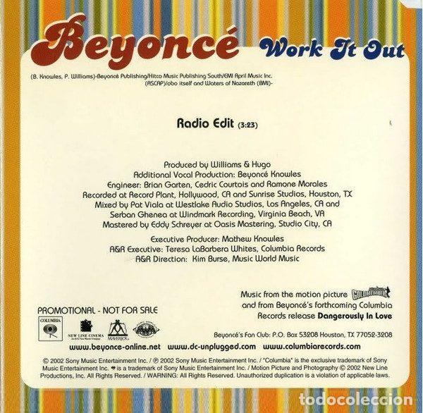CDs de m&uacute;sica: Beyonc&eacute; &ndash; Work It Out (CD, Columbia SAMPCS 11515 1) - Foto 2